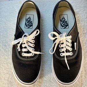 Vans Classic Black and White Lace-Up Platform Sneakers